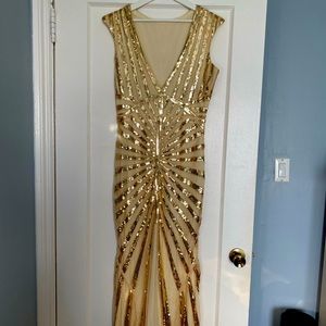 1920s Gold Glamour Dress